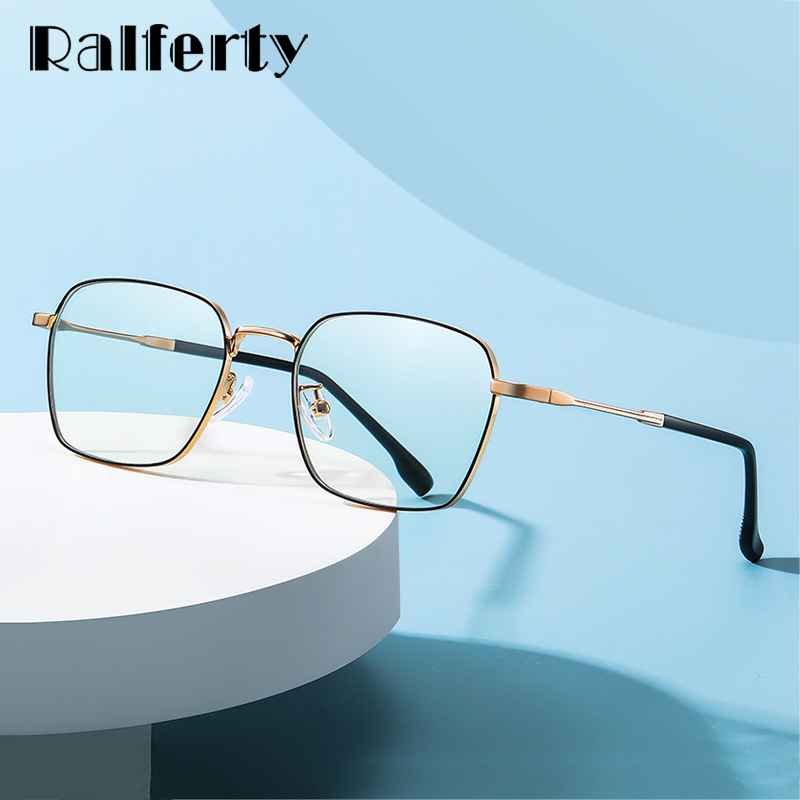 Ralferty Unisex Full Rim Irregular Square Alloy Eyeglasses D220 Full Rim Ralferty   