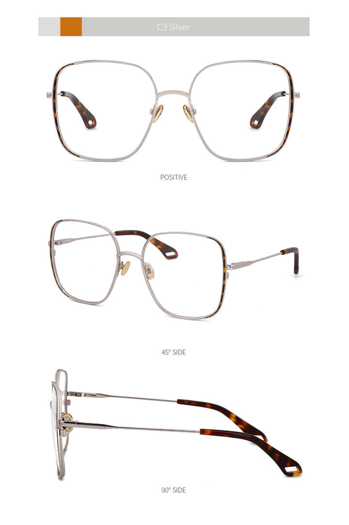 Kansept Women's Full Rim Square Stainless Steel Frame Eyeglasses 2022 Full Rim Kansept   