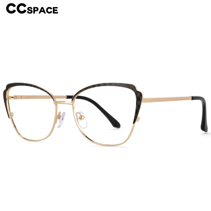 CCSpace Women's Full Rim Cat Eye Alloy Frame Eyeglasses 54546 Full Rim CCspace   