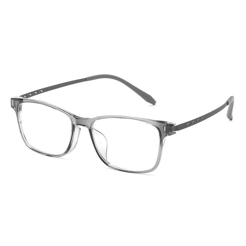 KatKani Unisex Full Rim Square Tr 90 Titanium Eyeglasses 99103t Full Rim KatKani Eyeglasses Transparent Gray  