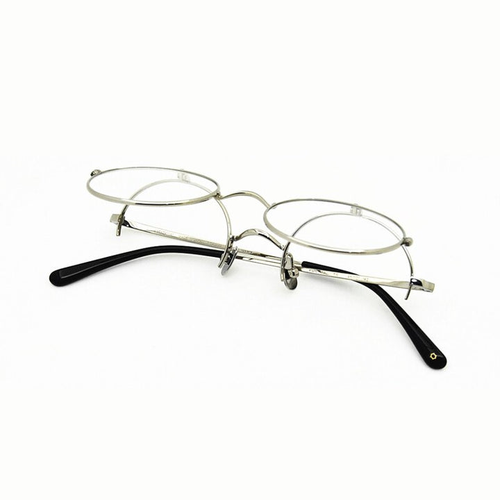 Yujo Unisex Full Rim Oval 45mm Titanium Flip Up Reading Glasses Reading Glasses Yujo   