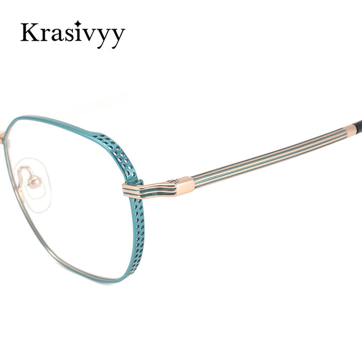 Krasivyy Men's Full Rim Round Square Titanium Eyeglasses  Kr16023 Full Rim Krasivyy   