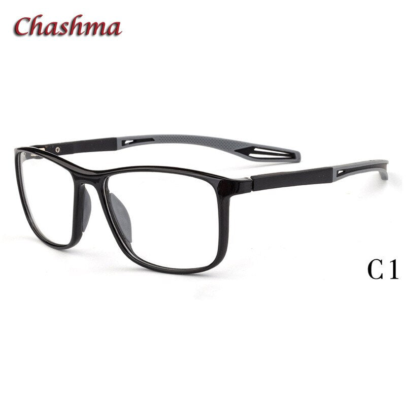 Chashma Ochki Unisex Full Rim Square Tr 90 Titanium Sport Eyeglasses 1021 Sport Eyewear Chashma Ochki C1  