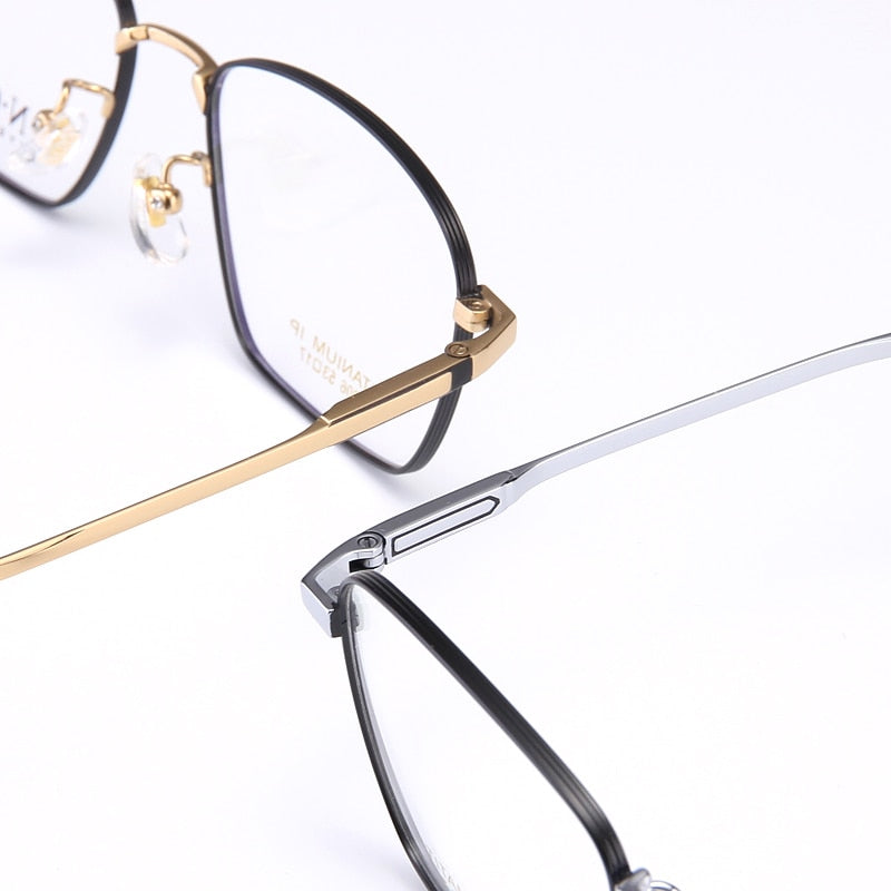 Bclear Men's Full Rim Square Titanium Frame Eyeglasses My006 Full Rim Bclear   