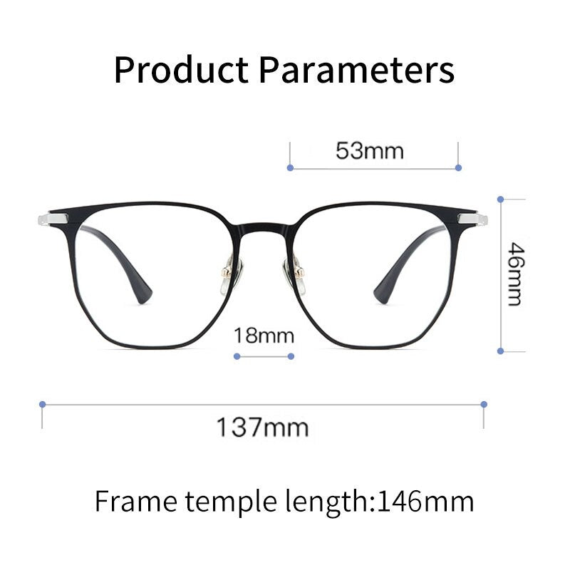 KatKani Unisex Full Rim Square Titanium Aluminum Magnesium Eyeglasses L5069m Full Rim KatKani Eyeglasses   