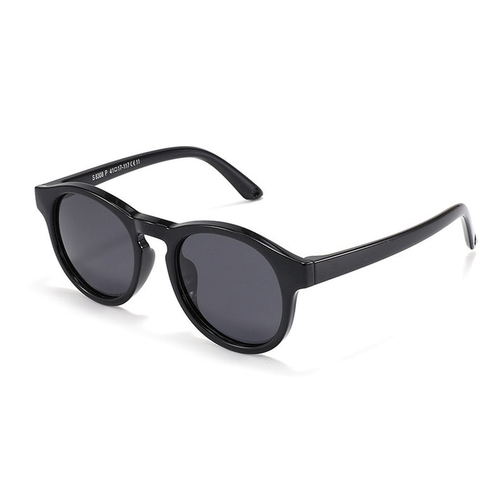 Mokduff Unisex Infant Full Rim Round Tr 90 Titanium Polarized Sunglasses 8308 Sunglasses Mokduff Black As picture 