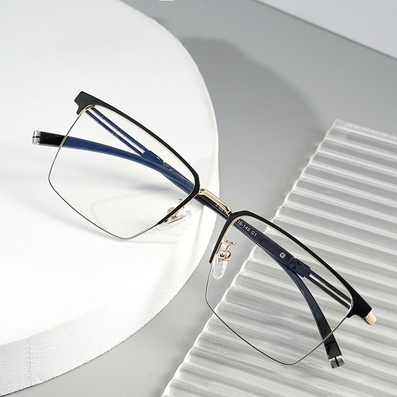 Hotochki Men's Full Rim Square Tr 90 Titanium Frame Eyeglasses T8610t Full Rim Hotochki   