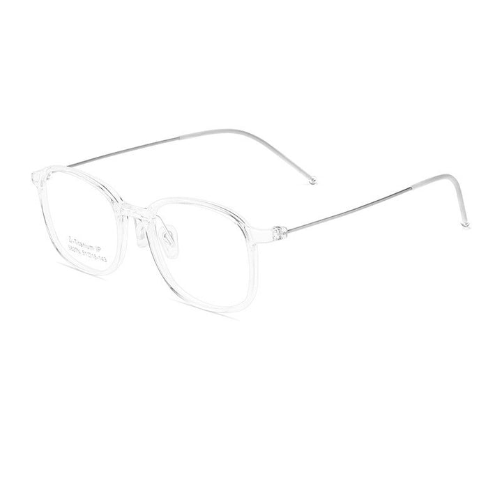Yimaruili Unisex Full Rim Square Tr 90 Titanium Eyeglasses 5827m Full Rim Yimaruili Eyeglasses Transparent  
