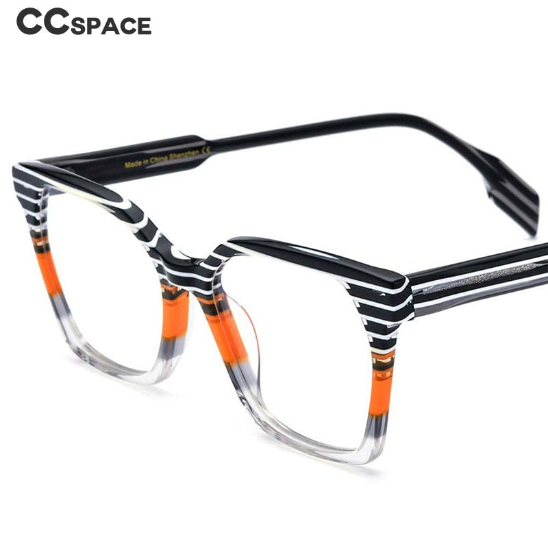 CCSpace Unisex Full Rim Square Acetate Eyeglasses 55167 Full Rim CCspace   