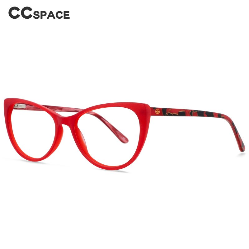 CCSpace Women's Full Rim Square Cat Eye Acetate Eyeglasses 55568 Full Rim CCspace   