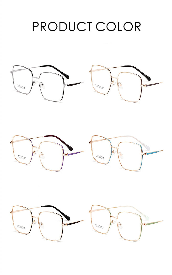 KatKani Unisex Full Rim Square Titanium Alloy IP Plated Frame Eyeglasses Ac007 Full Rim KatKani Eyeglasses   