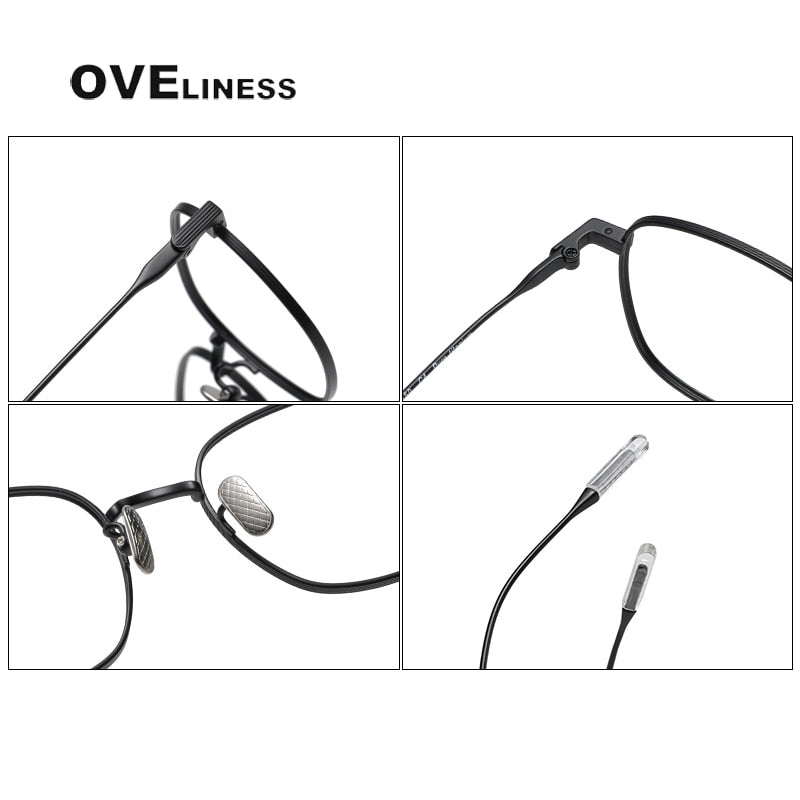 Oveliness Unisex Full Rim Square Titanium Eyeglasses 80805 Full Rim Oveliness   