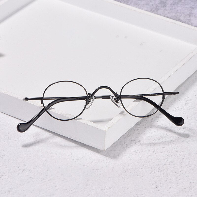 Cubojue Unisex Full Rim Small Round Titanium Eyeglasses Reading Glasses Cubojue   