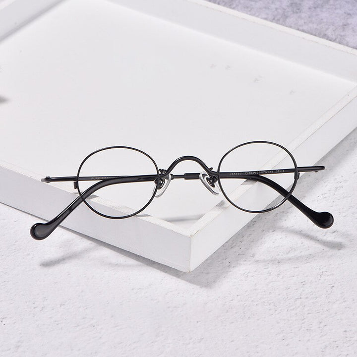 Cubojue Unisex Full Rim Small Round Titanium Eyeglasses Reading Glasses Cubojue   