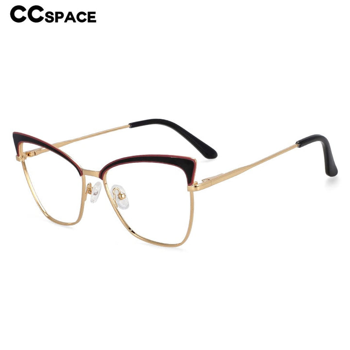 CCSpace Women's Full Rim Butterfly Cat Eye Alloy Frame Eyeglasses 54527 Full Rim CCspace   
