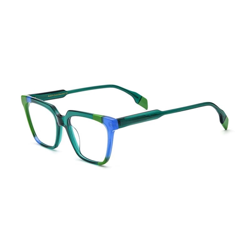 CCspace Unisex Full Rim Square Acetate Eyeglasses 53341 Full Rim CCspace   