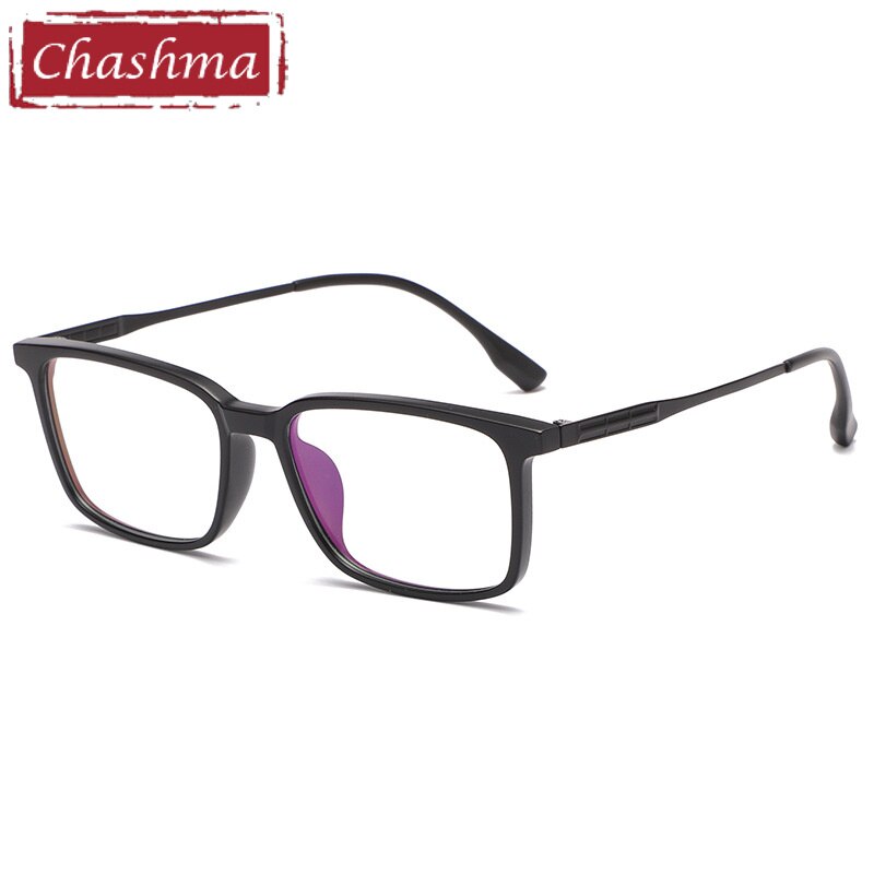 Chashma Ottica Unisex Full Rim Square Tr 90 Titanium  Eyeglasses Full Rim Chashma Ottica Black  