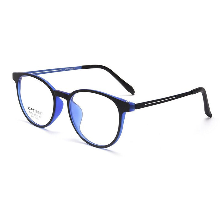 Gmei Unisex Full Rim Round Square Tr 90 Titanium Eyeglasses 9836xp Full Rim Gmei Optical Black Blue  