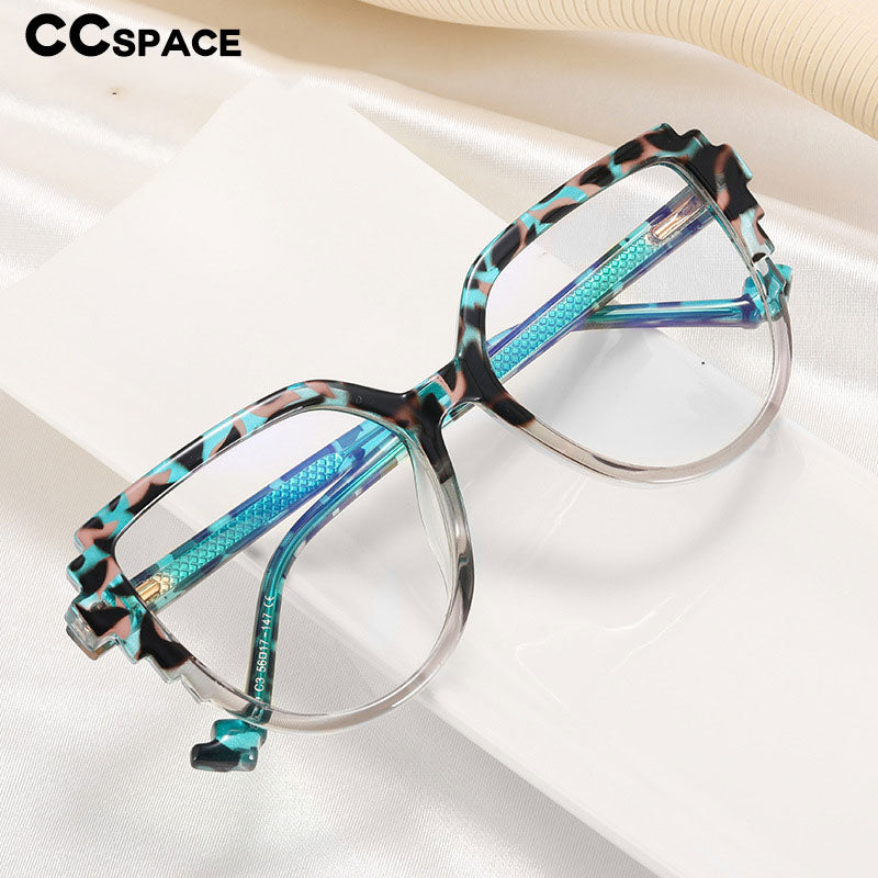 CCSpace Women's Full Rim Square Cat Eye Tr 90 Titanium Eyeglasses 55323 Full Rim CCspace   