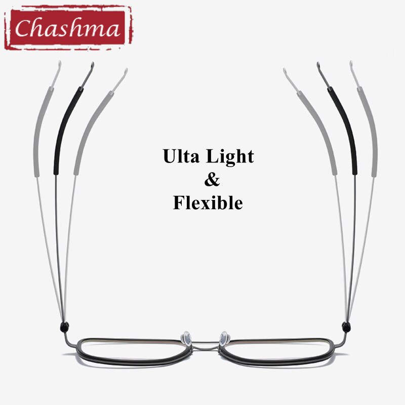 Chashma Ottica Unisex Full Rim Square Double Bridge Acetate Titanium Eyeglasses 9911 Full Rim Chashma Ottica   