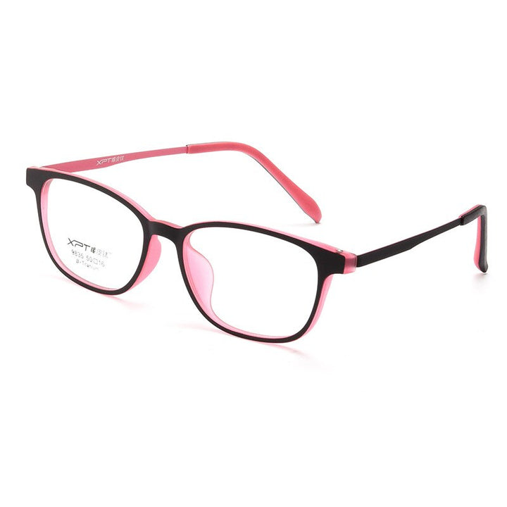 Zirosat Unisex Full Rim Square Tr 90 Titanium Eyeglasses 9835 Full Rim Zirosat black-red  
