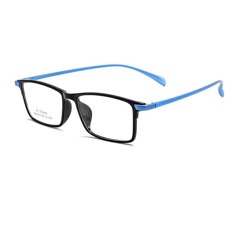 KatKani Unisex Full Rim Square Ultem Steel Eyeglasses 2010ql Full Rim KatKani Eyeglasses Black Blue  