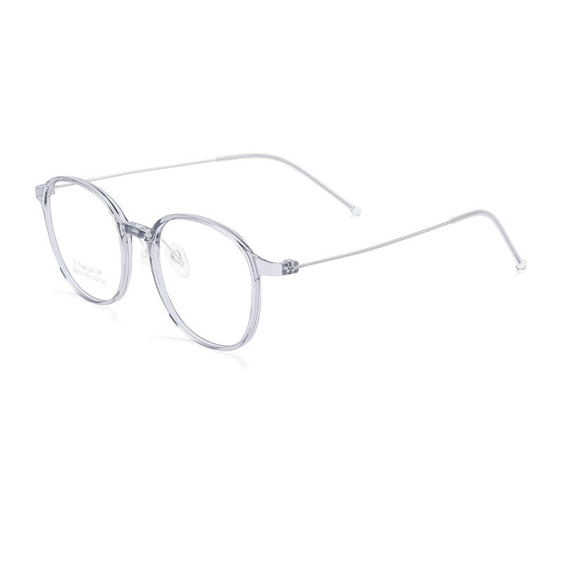 KatKani Unisex Full Rim Round Square Tr 90 Titanium Eyeglasses 5821n Full Rim KatKani Eyeglasses Light Blue  