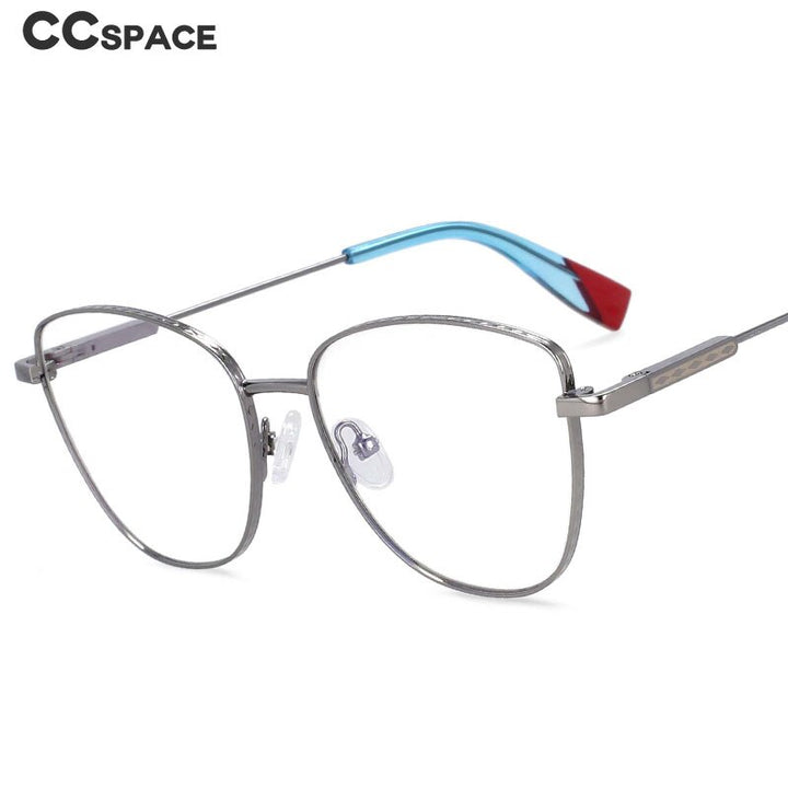 CCSpace Women's Full Rim Oversized Square Alloy Frame Eyeglasses 54260 Full Rim CCspace   