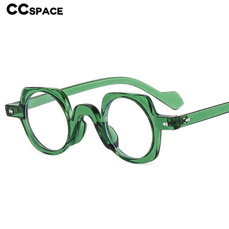 CCSpace Women's Full Rim Irregular Round Acetate Eyeglasses 55267 Full Rim CCspace   