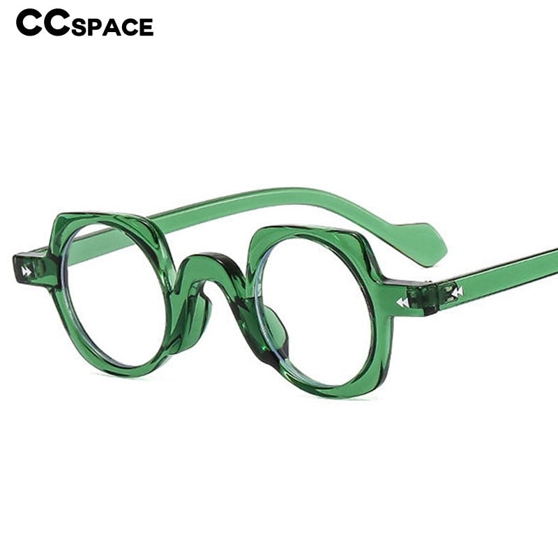 CCspace Women's Full Rim Irregular Round Acetate Eyeglasses 55267 Full Rim CCspace   