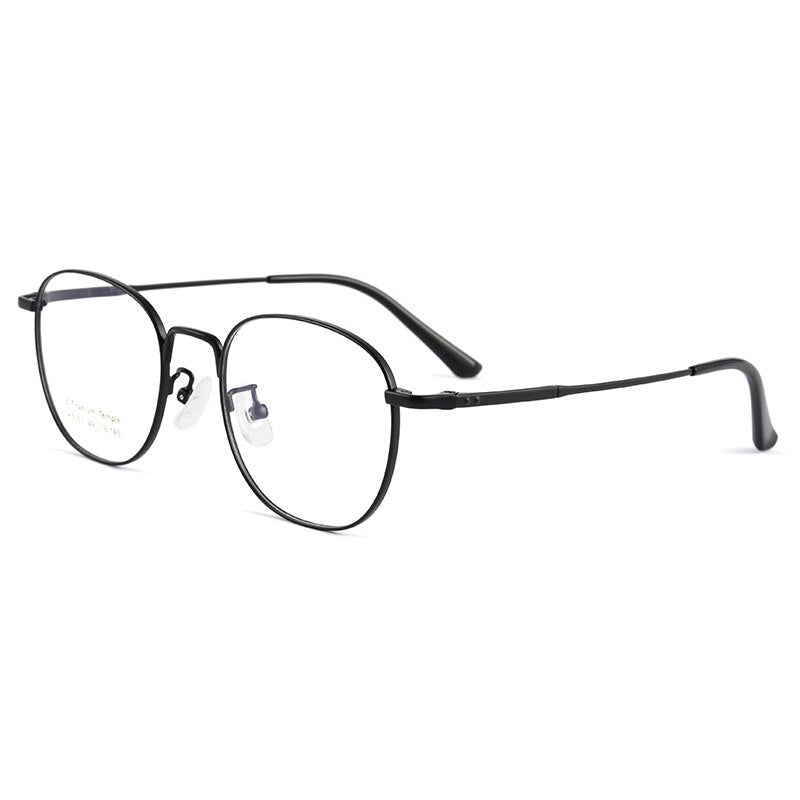 Handoer Men's Full Rim Square Titanium Eyeglasses K5053bsf Full Rim Handoer black  