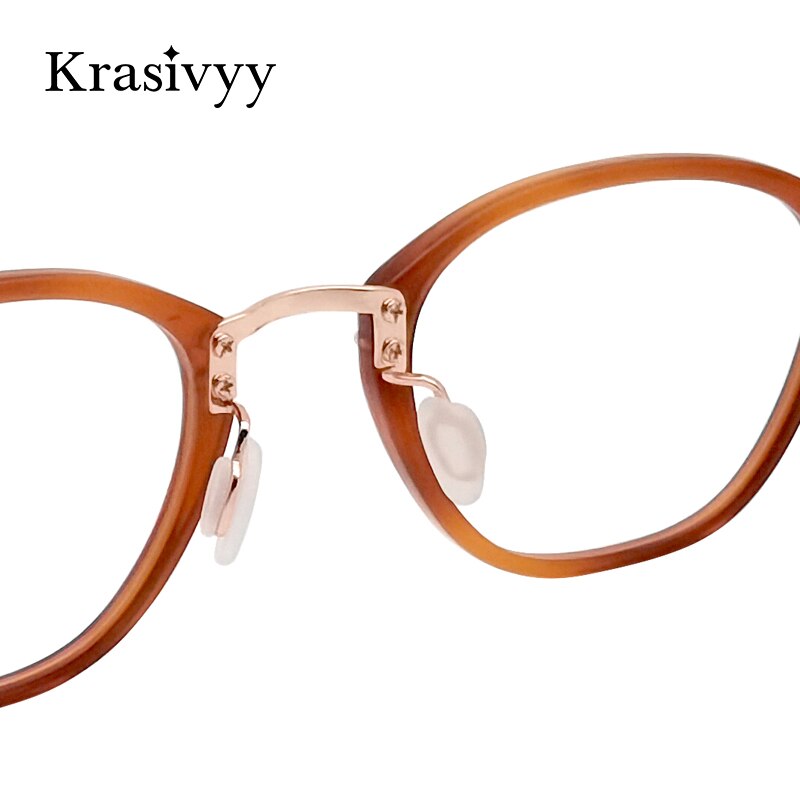 Krasivyy Unisex Full Rim Oval Titanium Acetate Eyeglasses Rlt5881 Full Rim Krasivyy   