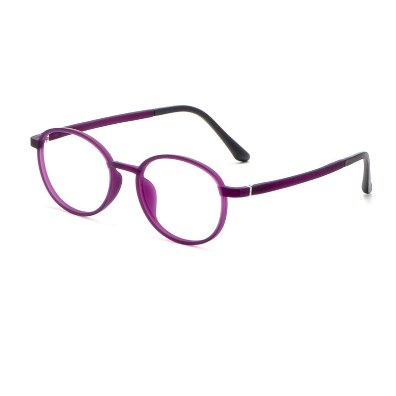 Cubojue Unisex Full Rim Round Tr 90 Titanium Myopic Reading Glasses 1067 Reading Glasses Cubojue 0 purple 