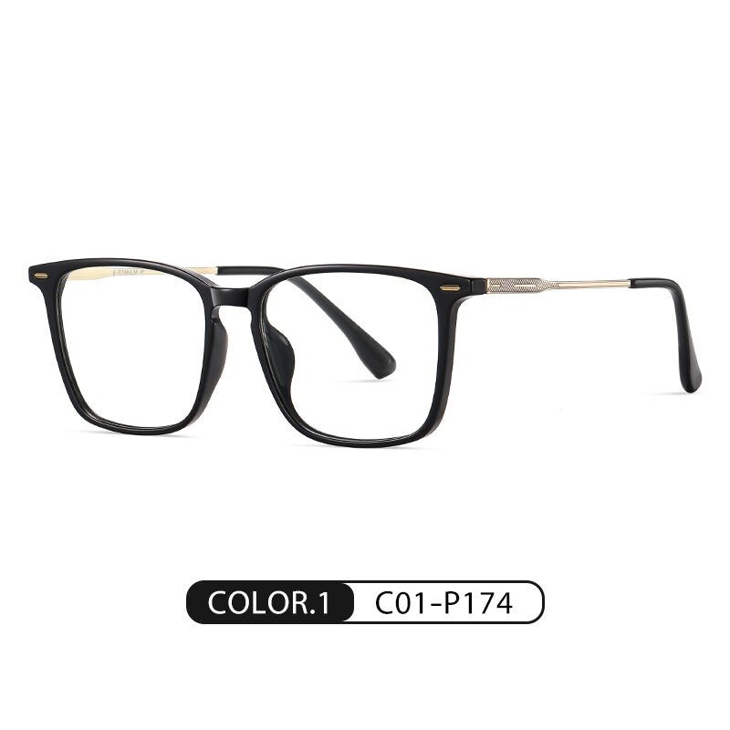 Zirosat Unisex Full Rim Square Tr 90 Titanium Eyeglasses St6201 Full Rim Zirosat C1  