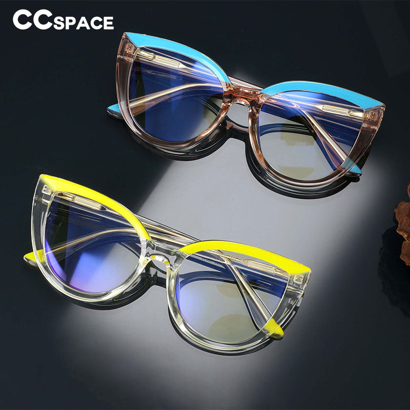 CCSpace Women's Full Rim Cat Eye Tr 90 Titanium Reading Glasses R54637 Reading Glasses CCspace   
