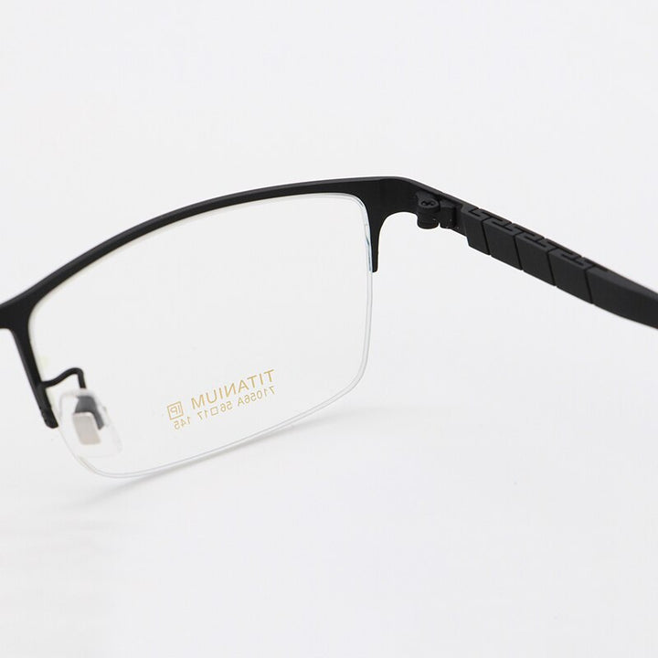 Bclear Unisex Semi Rim Square Titanium Frame Eyeglasses My71056a Semi Rim Bclear   