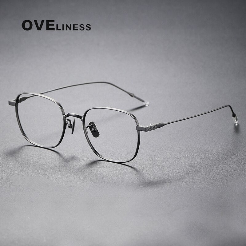 Oveliness Unisex Full Rim Square Titanium Eyeglasses 80805 Full Rim Oveliness gun  