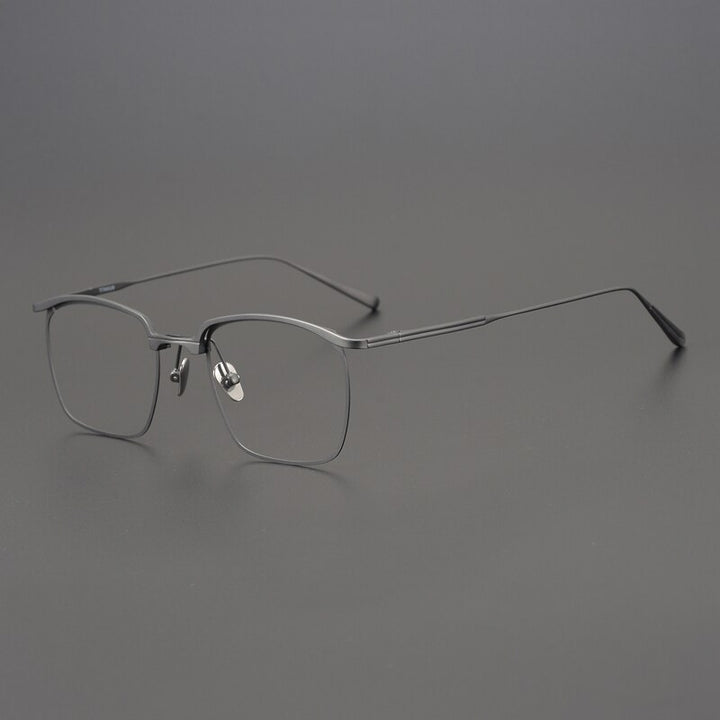 Gatenac Unisex Full Rim Square Titanium Frame Eyeglasses Gxyj759 Full Rim Gatenac Gun  