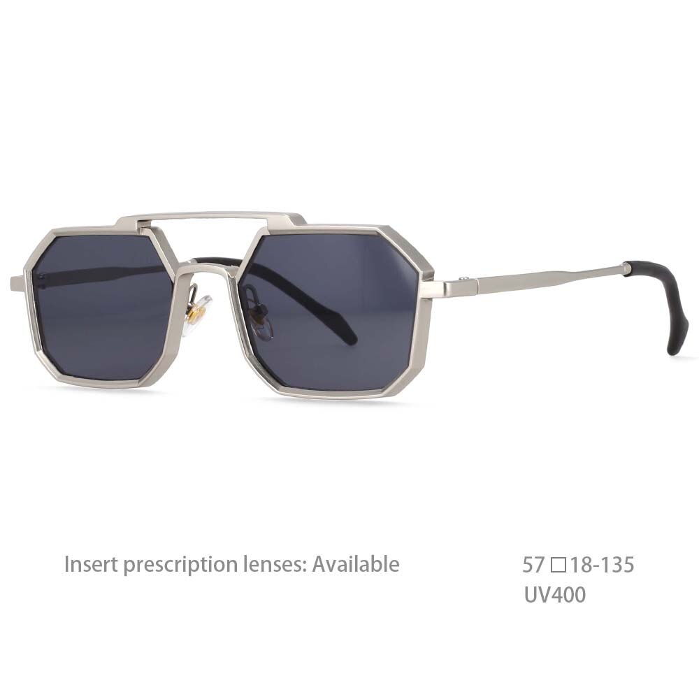 Fendi Men's Double-Bridge Geometric Logo Sunglasses