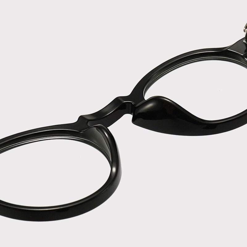 Cubojue Unisex Full Rim Small Round Tr 90 Titanium Hyperopic Reading Glasses Reading Glasses Cubojue   