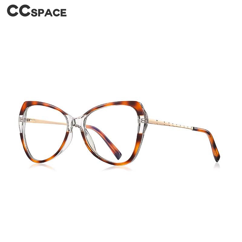 CCSpace Women's Full Rim Butterfly Tr 90 Titanium Eyeglasses 53147 Full Rim CCspace   