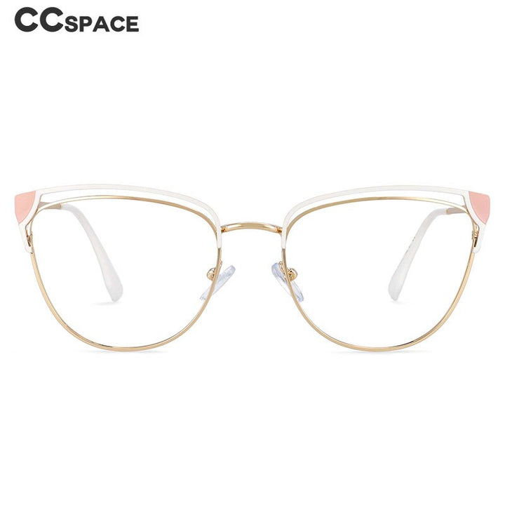 CCSpace Women's Full Rim Cat Eye Alloy Frame Eyeglasses 54377 Full Rim CCspace   