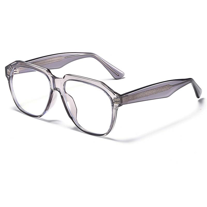 CCSpace Unisex Full Rim Large Square Acetate Eyeglasses 55063 Full Rim CCspace China Gray 