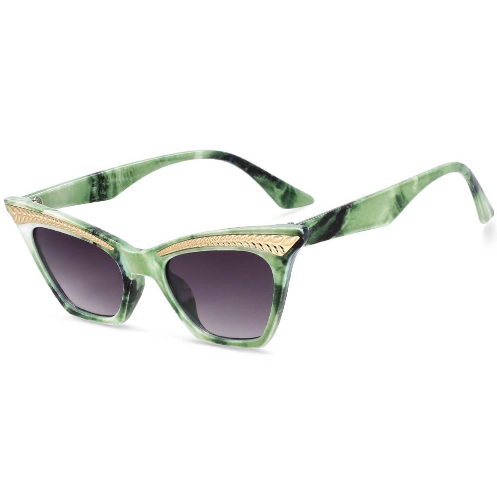 CCSpace Women's Full Rim Cat Eye Resin Frame Sunglasses 54307 Sunglasses CCspace Sunglasses Green 54307 