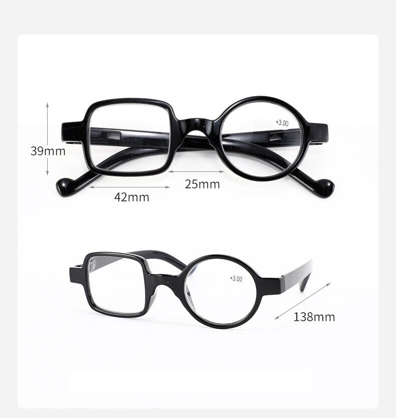 Cubojue Unisex Full Rim Odd Round/Square Tr 90 Titanium Myopic Reading Glasses Reading Glasses Cubojue   