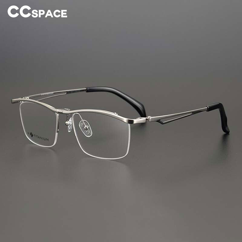 CCSpace Unisex Full Rim Square Titanium Flip Up Eyeglasses 53227 Full Rim CCspace   