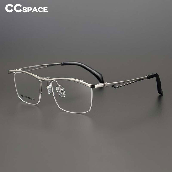 CCspace Unisex Full Rim Square Titanium Flip Up Eyeglasses 53227 Full Rim CCspace   