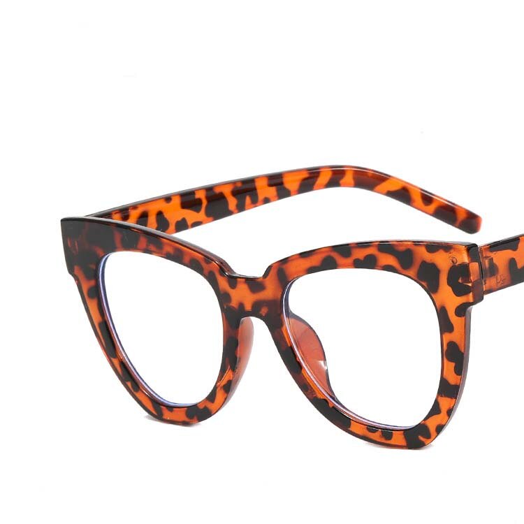 CCSpace Women's Full Rim Square Cat Eye Acetate Alloy Eyeglasses 54493 Full Rim CCspace China Leopard 