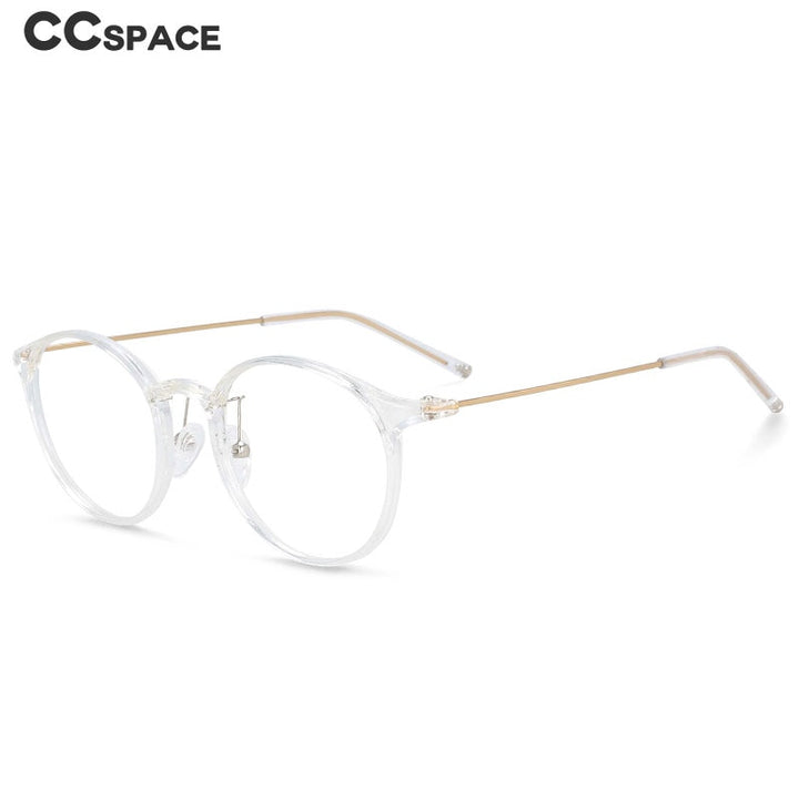 CCSpace Unisex Full Rim Round Tr 90 Titanium Frame Eyeglasses 54274 Full Rim CCspace   