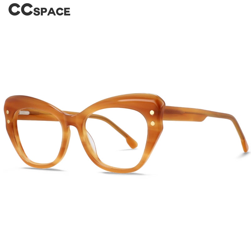 CCspace Women's Full Rim Butterfly Cat Eye Acetate Eyeglasses 53174 Full Rim CCspace   